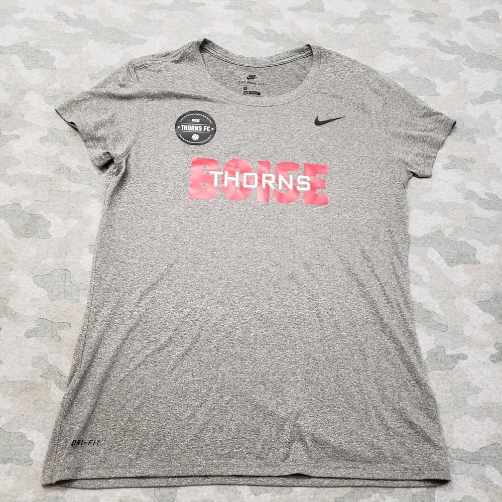 Thorns FC Boise Top Womens Large Gray Nike Dri-Fit Short Sleeve